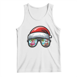 Funny Santa Sunglasses Tank Top Beach Christmas Vacation Graphic TS12 White Print Your Wear