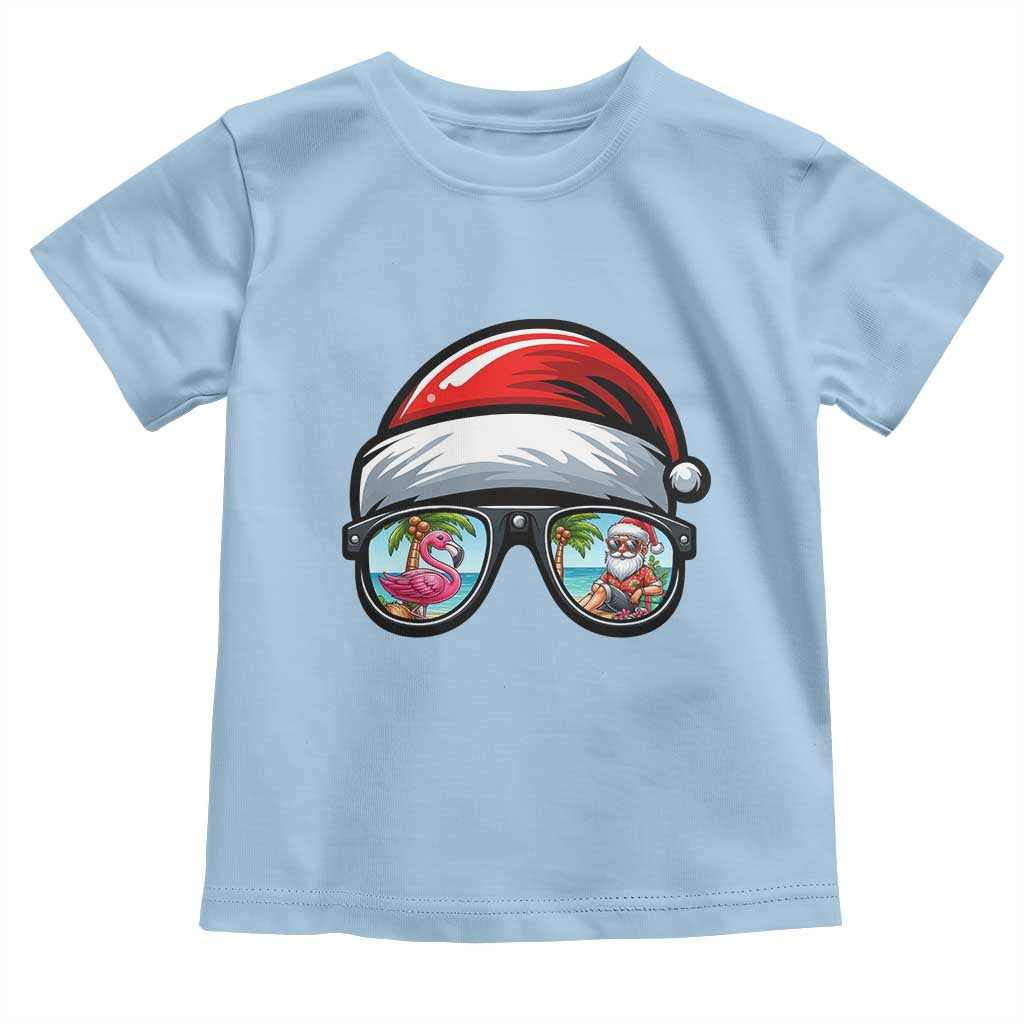 Funny Santa Sunglasses Toddler T Shirt Beach Christmas Vacation Graphic TS12 Light Blue Print Your Wear