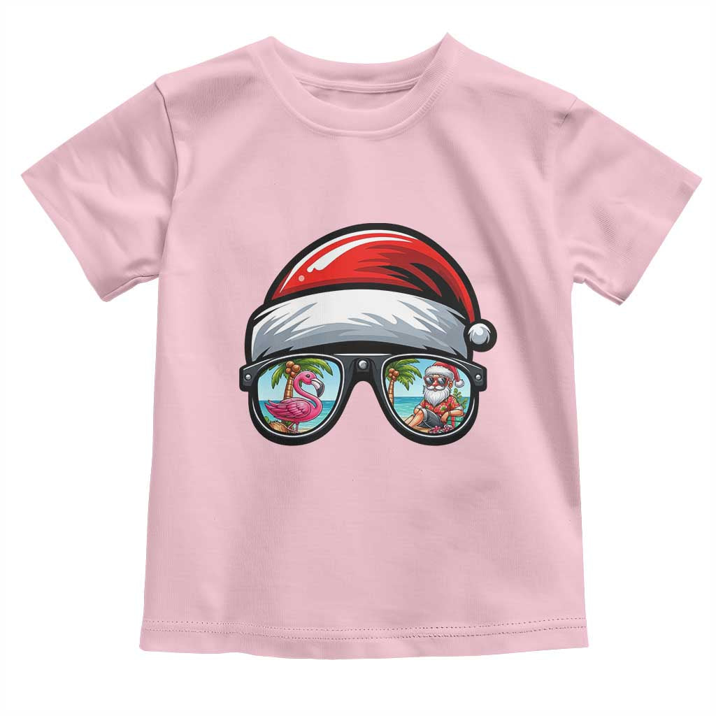 Funny Santa Sunglasses Toddler T Shirt Beach Christmas Vacation Graphic TS12 Light Pink Print Your Wear
