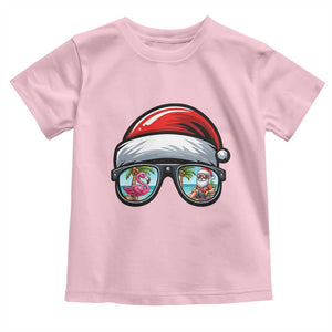 Funny Santa Sunglasses Toddler T Shirt Beach Christmas Vacation Graphic TS12 Light Pink Print Your Wear