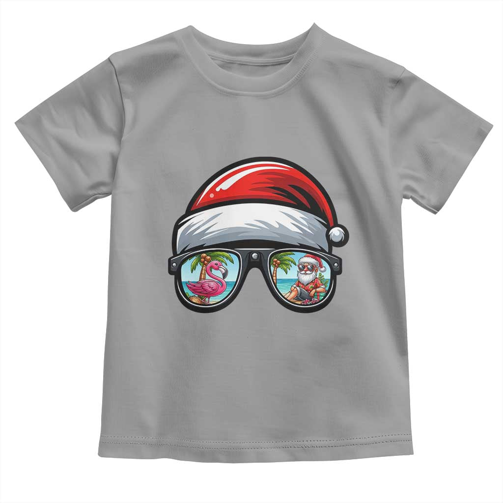 Funny Santa Sunglasses Toddler T Shirt Beach Christmas Vacation Graphic TS12 Sport Gray Print Your Wear