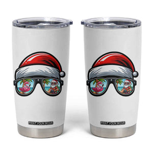 Funny Santa Sunglasses Tumbler Cup Beach Christmas Vacation Graphic