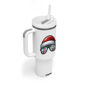 Funny Santa Sunglasses Tumbler With Handle Beach Christmas Vacation Graphic TS12 Print Your Wear