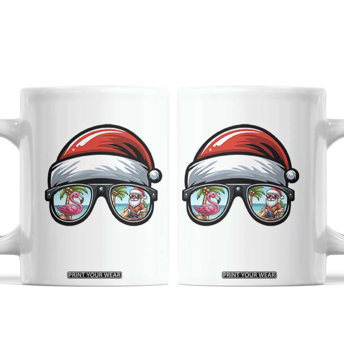 Funny Santa Sunglasses Coffee Mug Beach Christmas Vacation Graphic