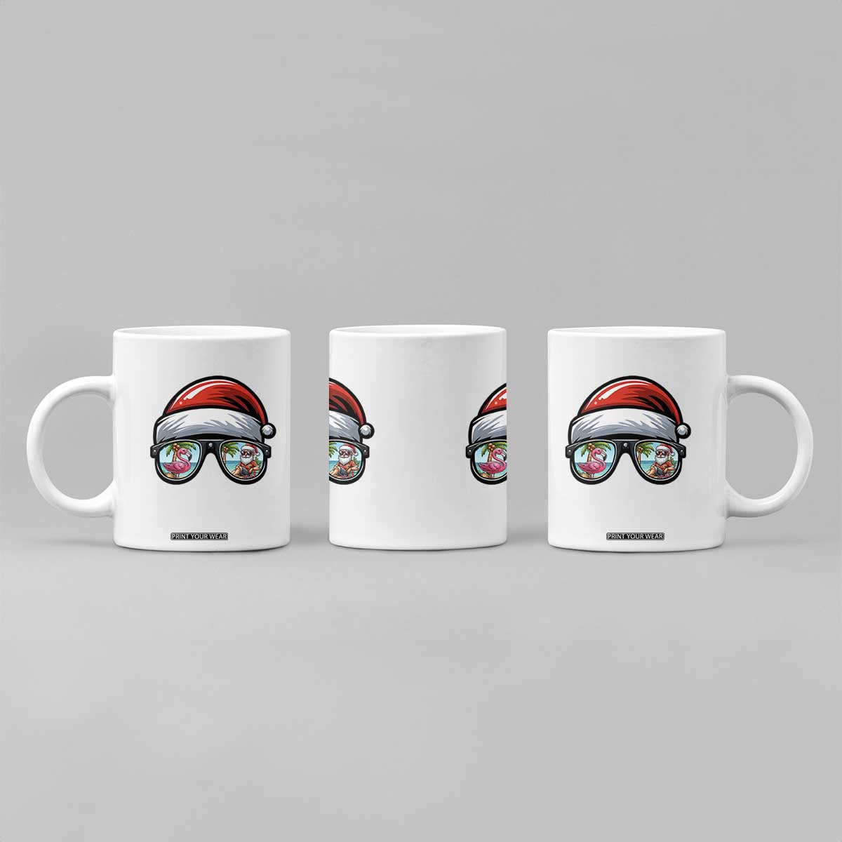 Funny Santa Sunglasses Coffee Mug Beach Christmas Vacation Graphic