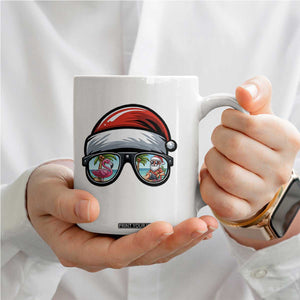Funny Santa Sunglasses Coffee Mug Beach Christmas Vacation Graphic