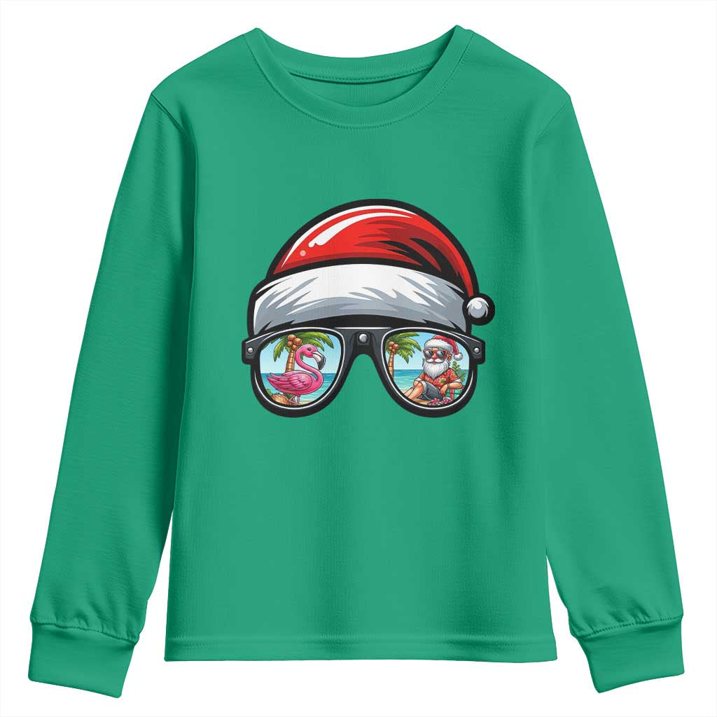 Funny Santa Sunglasses Youth Sweatshirt Beach Christmas Vacation Graphic TS12 Irish Green Print Your Wear