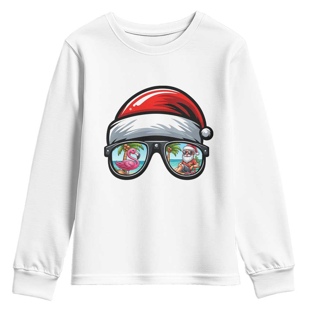 Funny Santa Sunglasses Youth Sweatshirt Beach Christmas Vacation Graphic TS12 White Print Your Wear