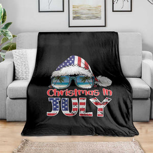 Christmas In July Throw Blanket Patriotic USA Sunglasses Graphic TS12 Print Your Wear