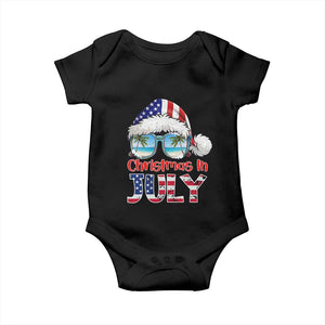 Christmas In July Baby Onesie Patriotic USA Sunglasses Graphic TS12 Black Print Your Wear
