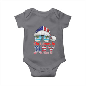 Christmas In July Baby Onesie Patriotic USA Sunglasses Graphic TS12 Charcoal Print Your Wear