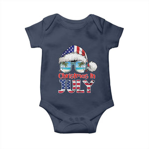 Christmas In July Baby Onesie Patriotic USA Sunglasses Graphic TS12 Navy Print Your Wear