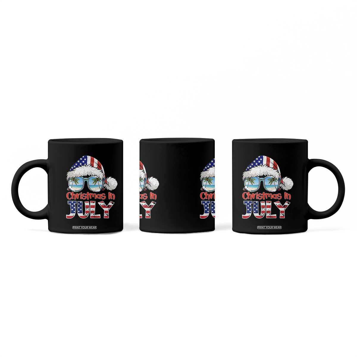 Christmas In July Coffee Mug Patriotic USA Sunglasses Graphic TS12 Print Your Wear