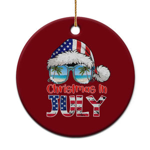 Christmas In July Ceramic Ornament Patriotic USA Sunglasses Graphic TS12 1pc Red Print Your Wear