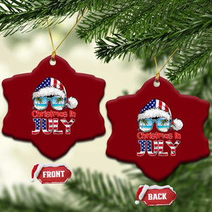 Christmas In July Ceramic Ornament Patriotic USA Sunglasses Graphic TS12 Print Your Wear