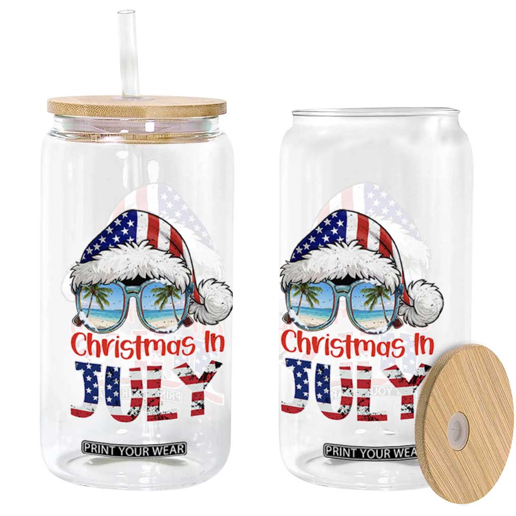 Christmas In July Glass Can Patriotic USA Sunglasses Graphic TS12 Print Your Wear