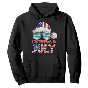 Christmas In July Hoodie Patriotic USA Sunglasses Graphic TS12 Black Print Your Wear