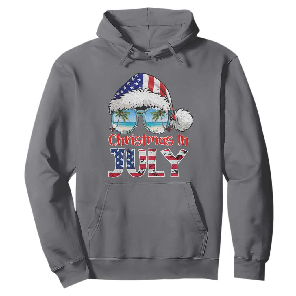 Christmas In July Hoodie Patriotic USA Sunglasses Graphic TS12 Charcoal Print Your Wear