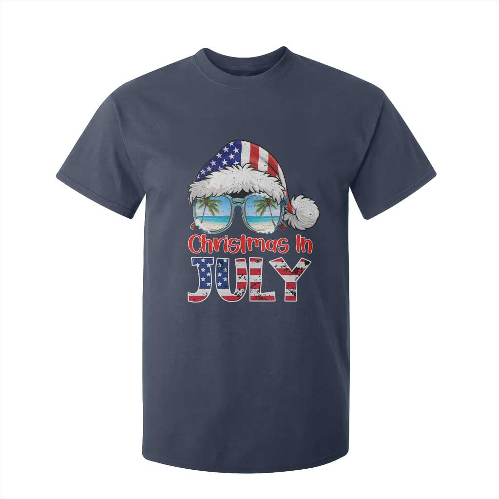 Christmas In July T Shirt For Kid Patriotic USA Sunglasses Graphic TS12 Navy Print Your Wear