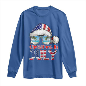 Christmas In July Long Sleeve Shirt Patriotic USA Sunglasses Graphic TS12 Royal Blue Print Your Wear