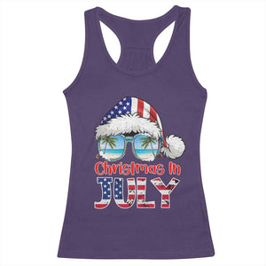 Christmas In July Racerback Tank Top Patriotic USA Sunglasses Graphic TS12 Purple Print Your Wear