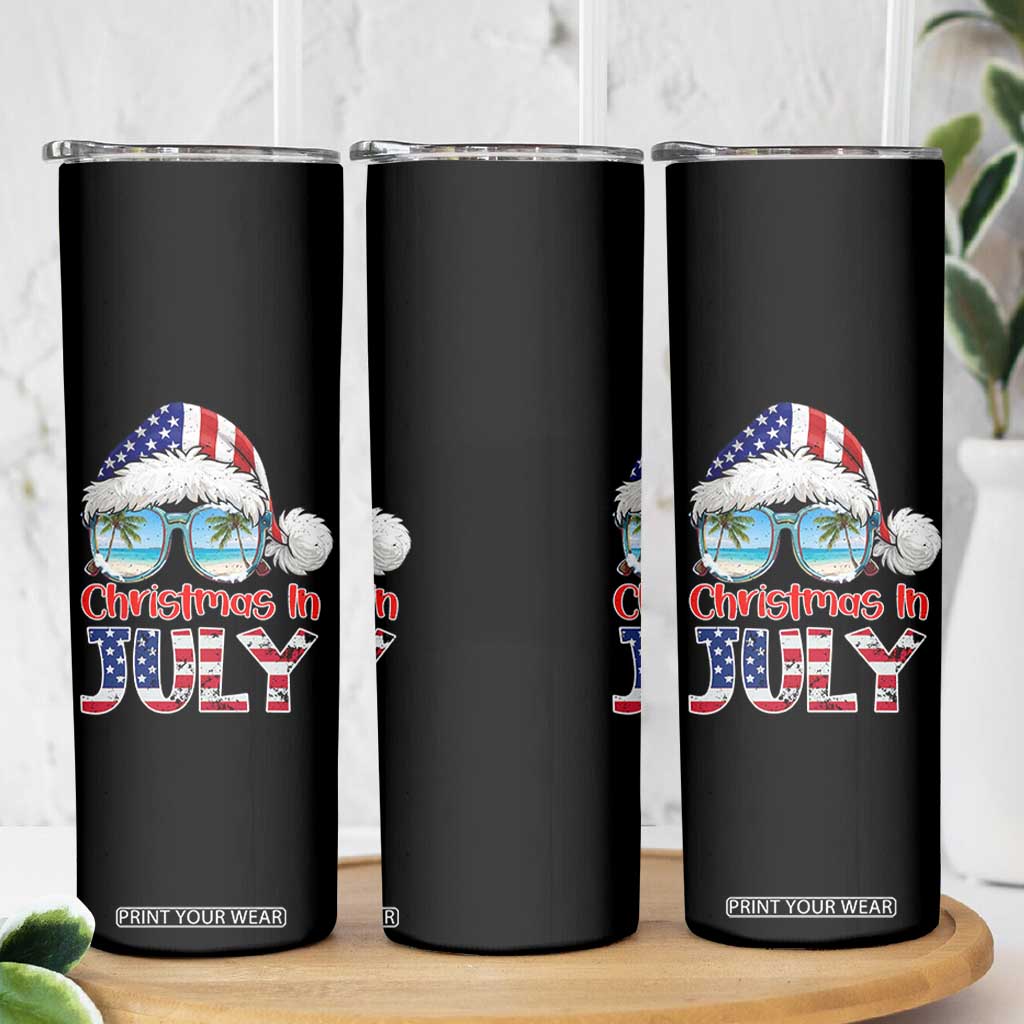 Christmas In July Skinny Tumbler Patriotic USA Sunglasses Graphic TS12 Print Your Wear