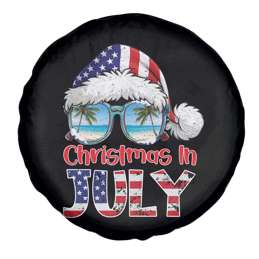 Christmas In July Spare Tire Cover Patriotic USA Sunglasses Graphic TS12 Print Your Wear
