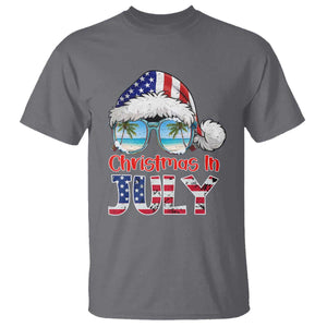Christmas In July T Shirt Patriotic USA Sunglasses Graphic TS12 Charcoal Print Your Wear
