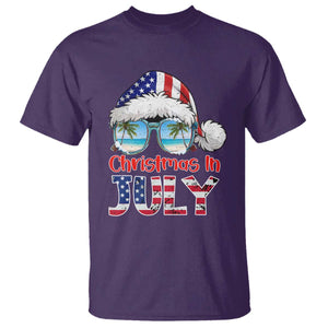 Christmas In July T Shirt Patriotic USA Sunglasses Graphic TS12 Purple Print Your Wear