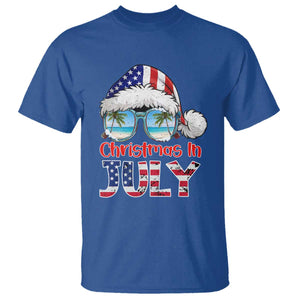 Christmas In July T Shirt Patriotic USA Sunglasses Graphic TS12 Royal Blue Print Your Wear