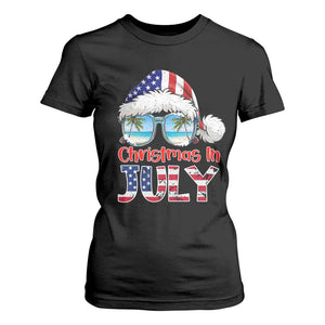 Christmas In July T Shirt For Women Patriotic USA Sunglasses Graphic TS12 Black Print Your Wear