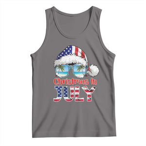 Christmas In July Tank Top Patriotic USA Sunglasses Graphic TS12 Deep Heather Print Your Wear