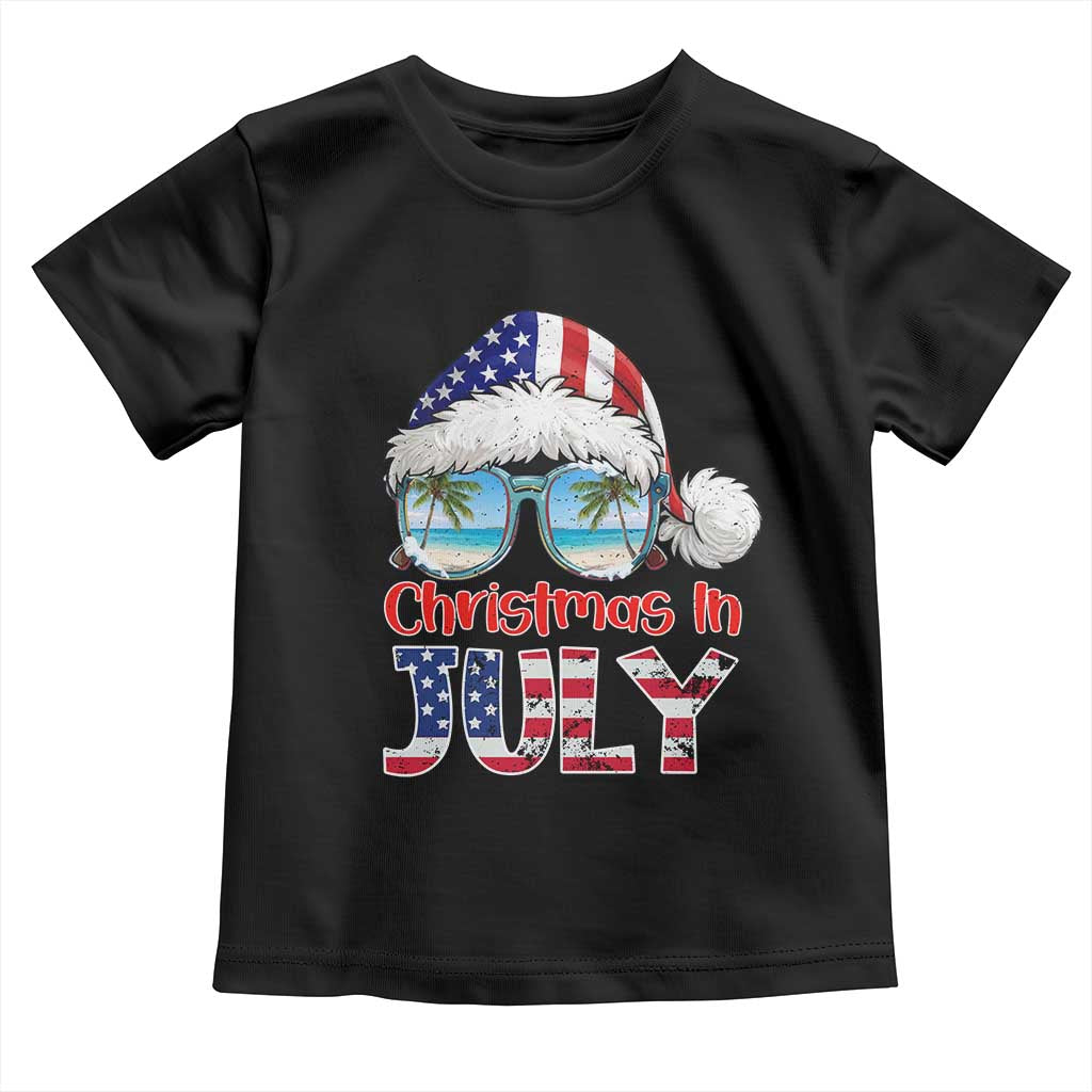 Christmas In July Toddler T Shirt Patriotic USA Sunglasses Graphic TS12 Black Print Your Wear