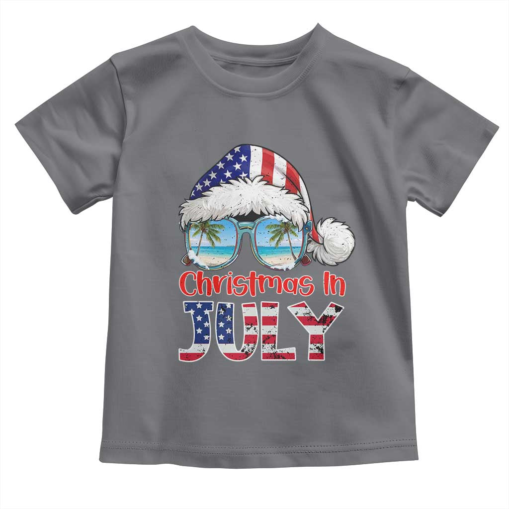 Christmas In July Toddler T Shirt Patriotic USA Sunglasses Graphic TS12 Charcoal Print Your Wear