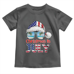Christmas In July Toddler T Shirt Patriotic USA Sunglasses Graphic TS12 Dark Heather Print Your Wear