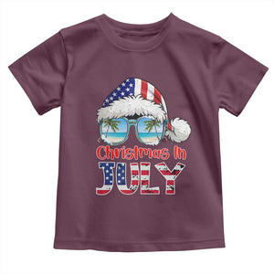 Christmas In July Toddler T Shirt Patriotic USA Sunglasses Graphic TS12 Maroon Print Your Wear