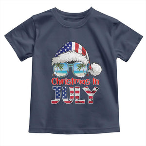 Christmas In July Toddler T Shirt Patriotic USA Sunglasses Graphic TS12 Navy Print Your Wear