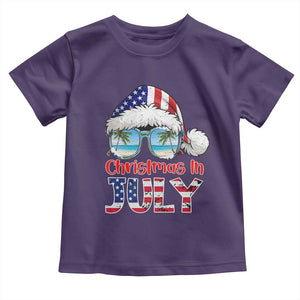 Christmas In July Toddler T Shirt Patriotic USA Sunglasses Graphic TS12 Purple Print Your Wear