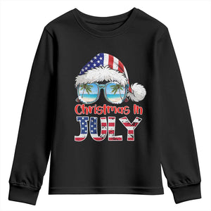 Christmas In July Youth Sweatshirt Patriotic USA Sunglasses Graphic TS12 Black Print Your Wear