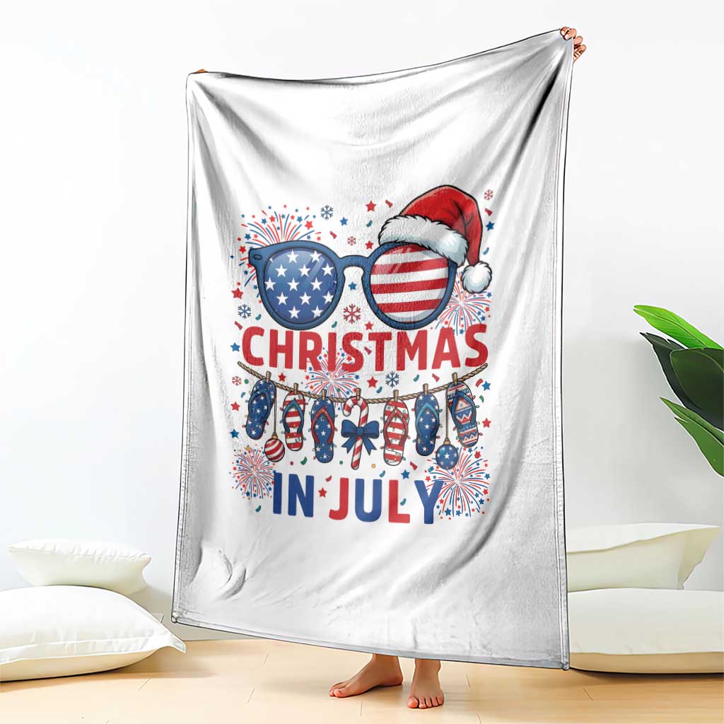 Patriotic USA Sunglasses Christmas In July Graphic Throw Blanket TS12 Print Your Wear