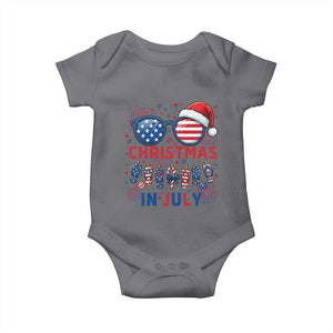 Patriotic USA Sunglasses Christmas In July Graphic Baby Onesie TS12 Charcoal Print Your Wear