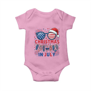 Patriotic USA Sunglasses Christmas In July Graphic Baby Onesie TS12 Light Pink Print Your Wear