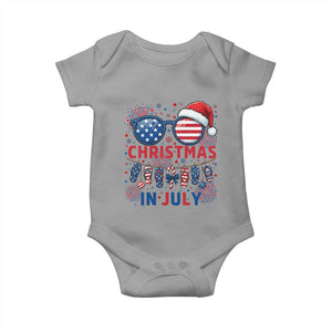 Patriotic USA Sunglasses Christmas In July Graphic Baby Onesie TS12 Sport Gray Print Your Wear