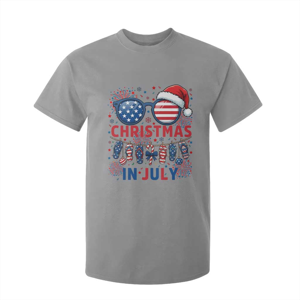 Patriotic USA Sunglasses Christmas In July Graphic T Shirt For Kid TS12 Sport Gray Print Your Wear