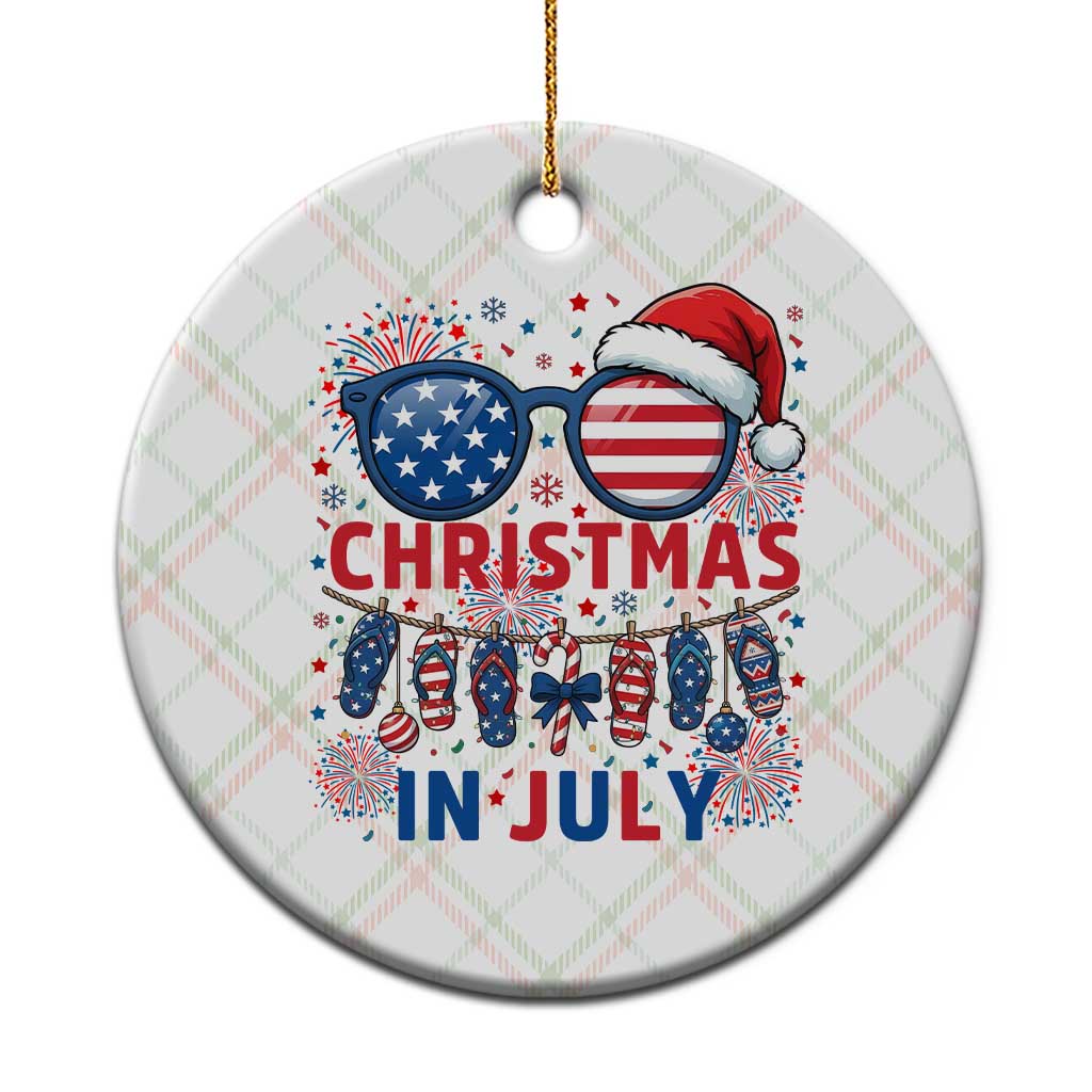 Patriotic USA Sunglasses Christmas In July Graphic Ceramic Ornament TS12 1pc Christmas Plaid Print Your Wear
