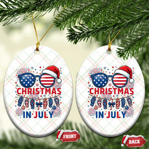 Patriotic USA Sunglasses Christmas In July Graphic Ceramic Ornament TS12 Print Your Wear