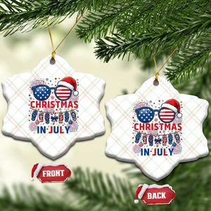 Patriotic USA Sunglasses Christmas In July Graphic Ceramic Ornament TS12 Print Your Wear
