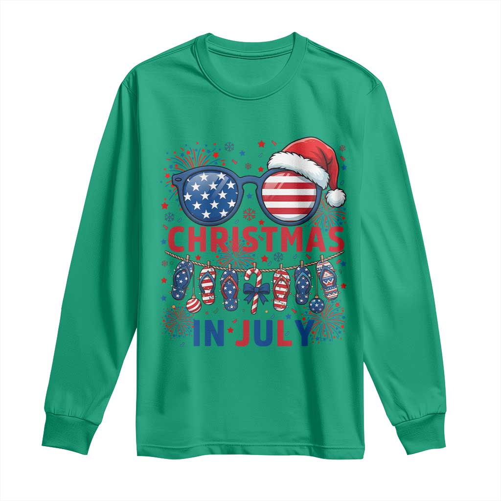 Patriotic USA Sunglasses Christmas In July Graphic Long Sleeve Shirt TS12 Irish Green Print Your Wear