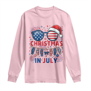 Patriotic USA Sunglasses Christmas In July Graphic Long Sleeve Shirt TS12 Light Pink Print Your Wear