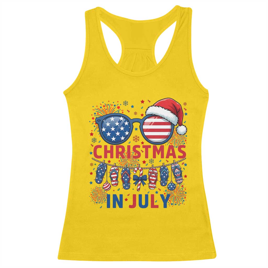 Patriotic USA Sunglasses Christmas In July Graphic Racerback Tank Top TS12 Daisy Print Your Wear
